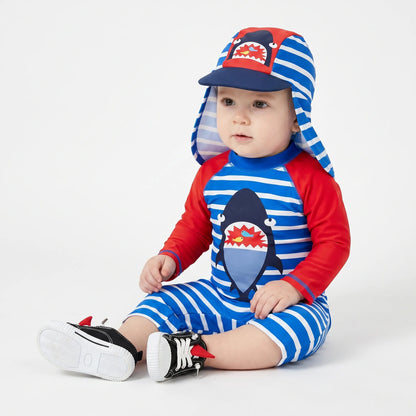 Boys Cartoon Print Swimwear Set - Aquakid