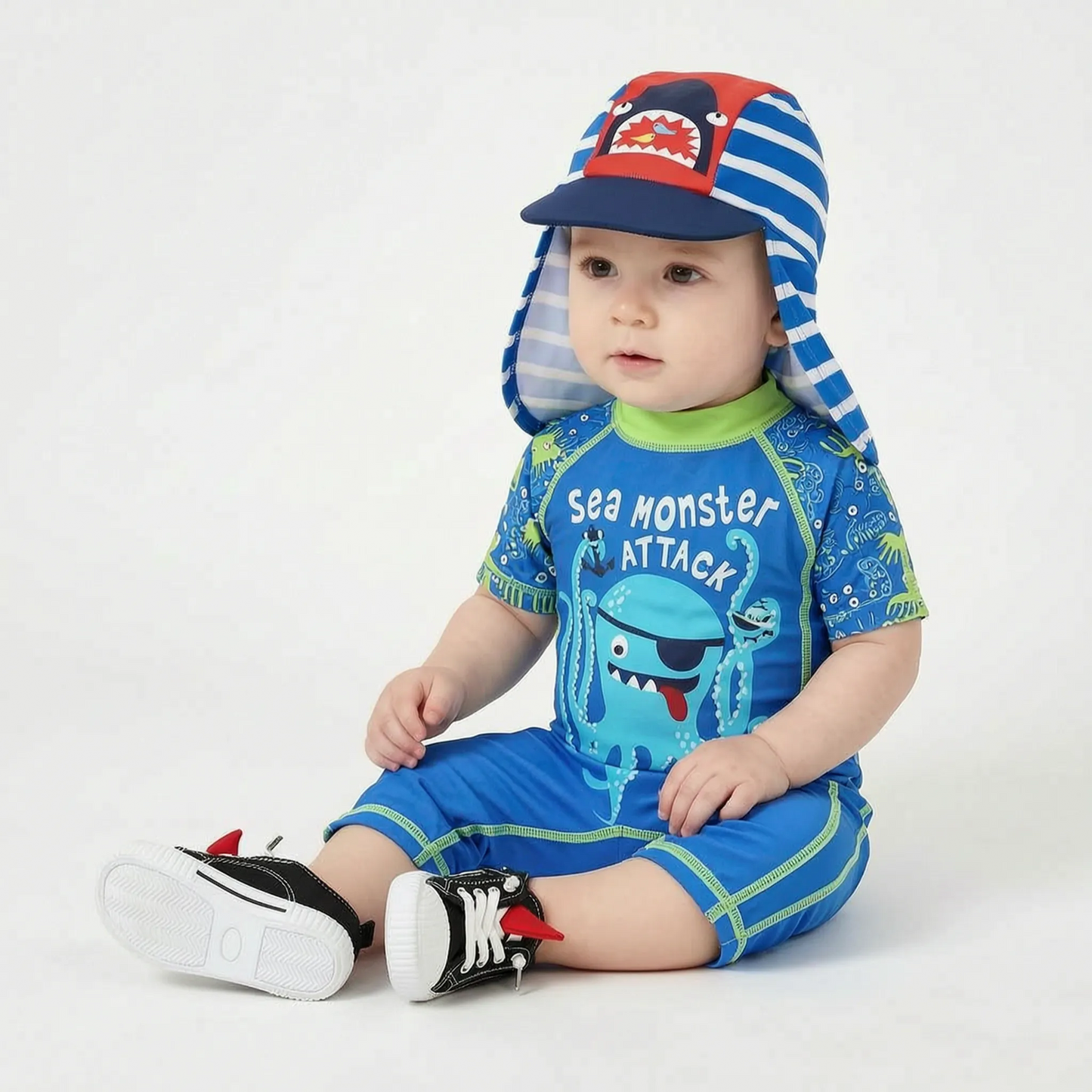 Boys Cartoon Print Swimwear Set - Aquakid