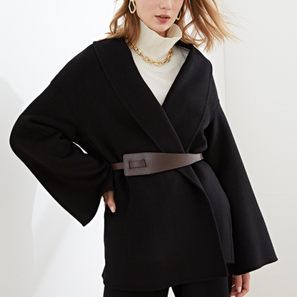 Wool Women's Jacket with Belt – Elvira