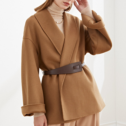 Wool Women's Jacket with Belt – Elvira