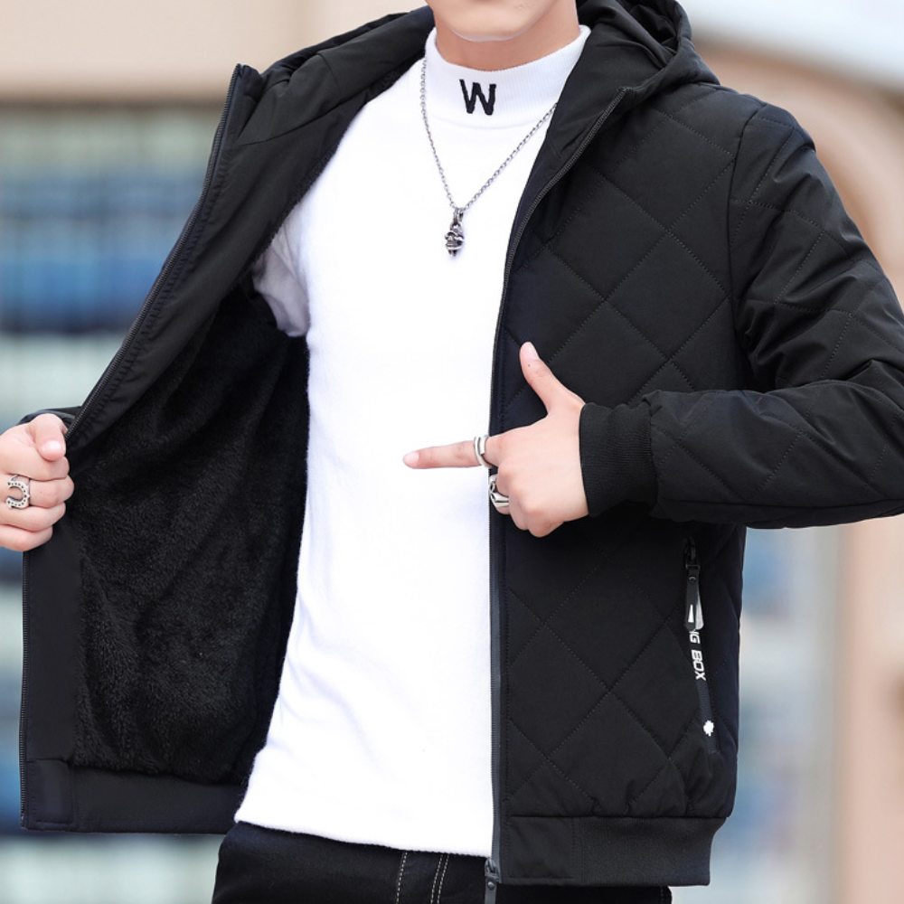 Quilted Men's Jacket with Hood – Dario