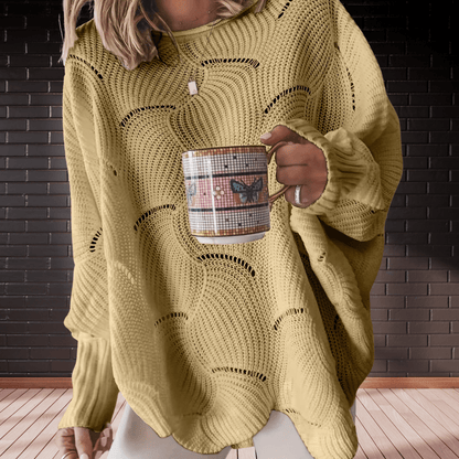 Women's ribbed fall sweater with an asymmetric hem — Annelie