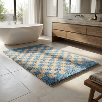 Checkered Bath Floor Mat - PlushiGrid