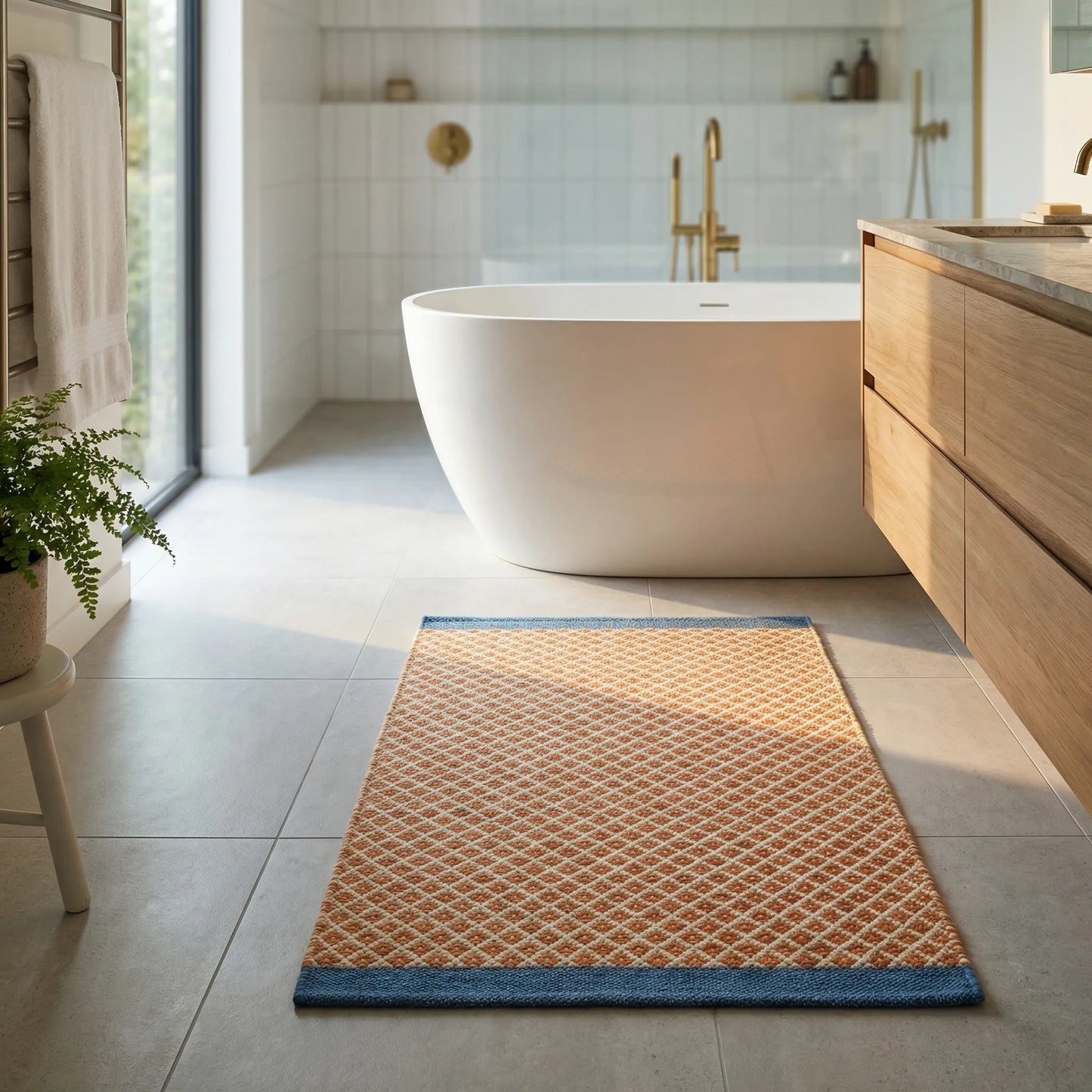 Checkered Bath Floor Mat - PlushiGrid