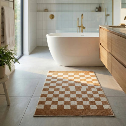 Checkered Bath Floor Mat - PlushiGrid