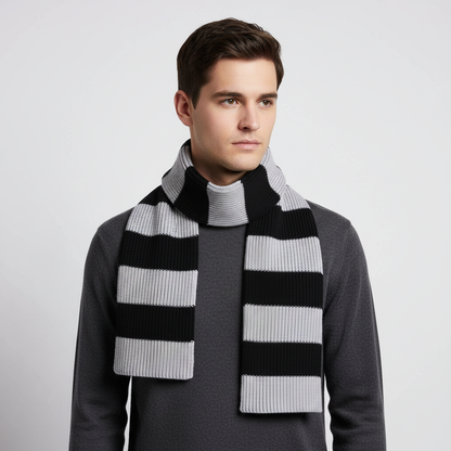 Dicke Chunky Gestrickter Schal - WarmStripe