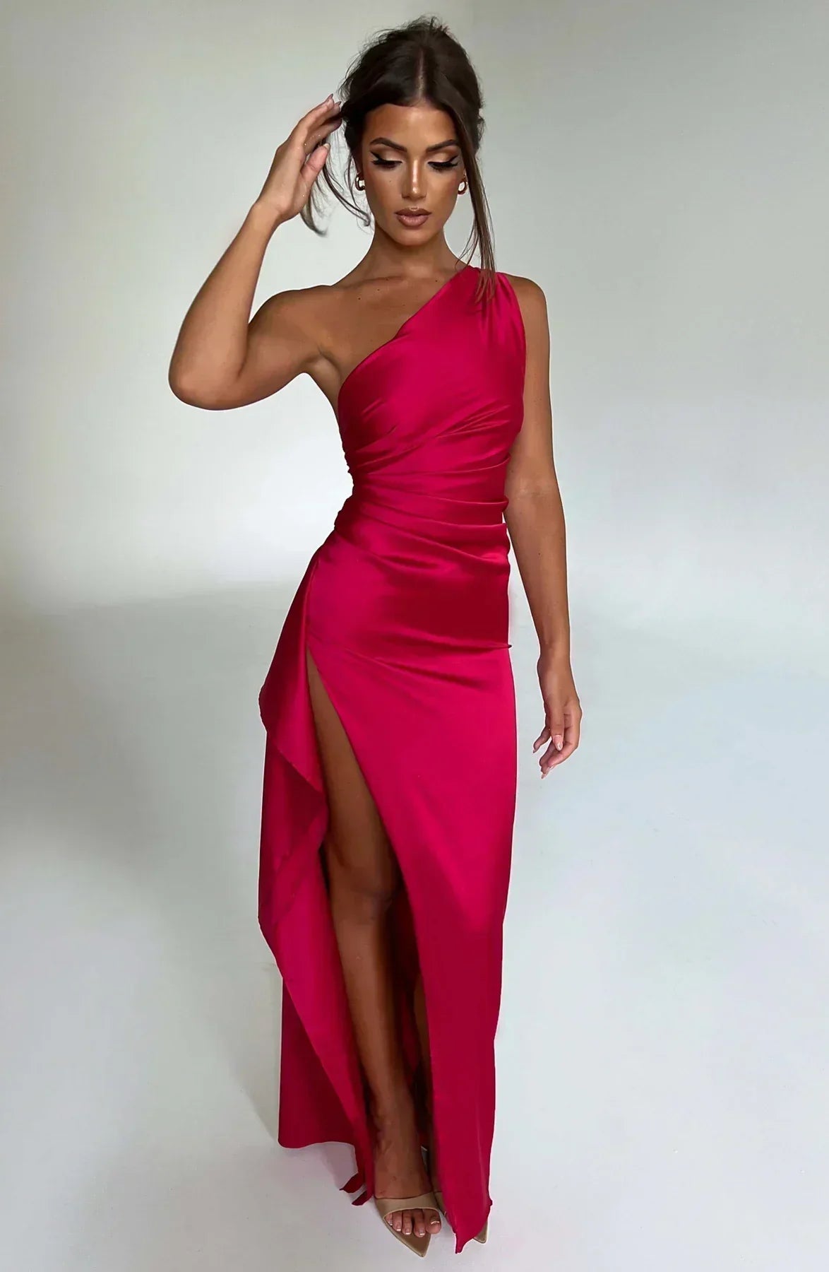 Einseitig Schulterfreies Maxikleid - Ayse