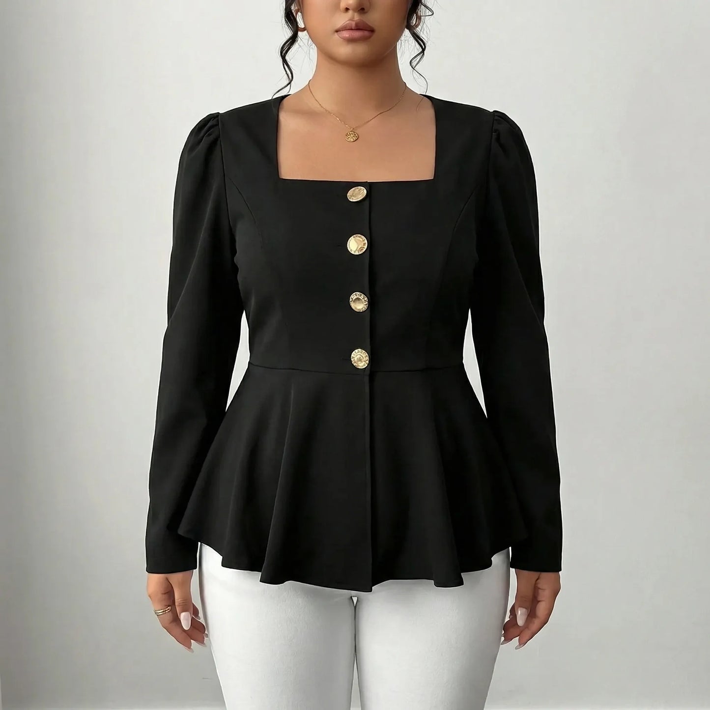 Fitted Peplum Waist Top - Eula