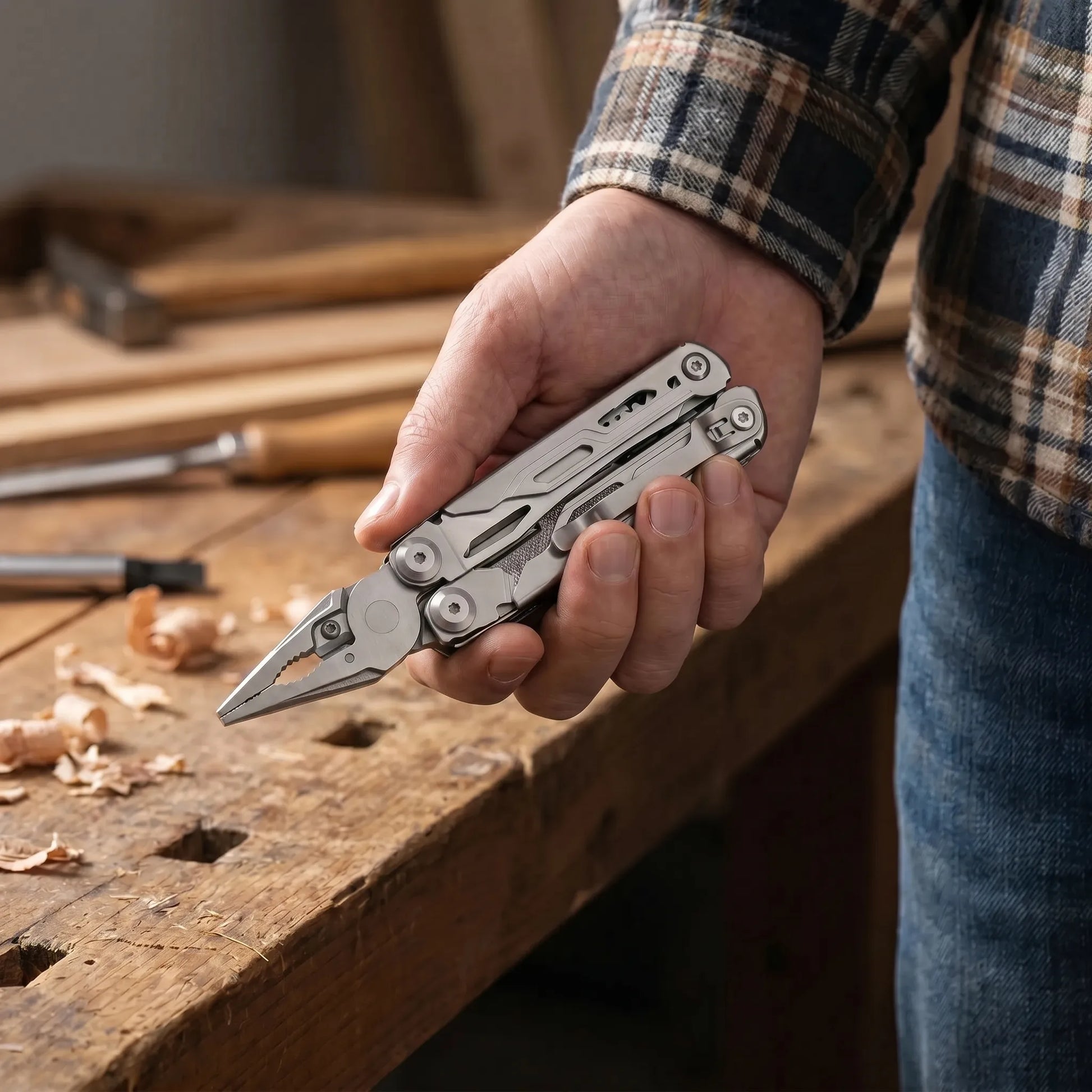 Foldable Multi-Tool With Pliers And Bits -  Clampex