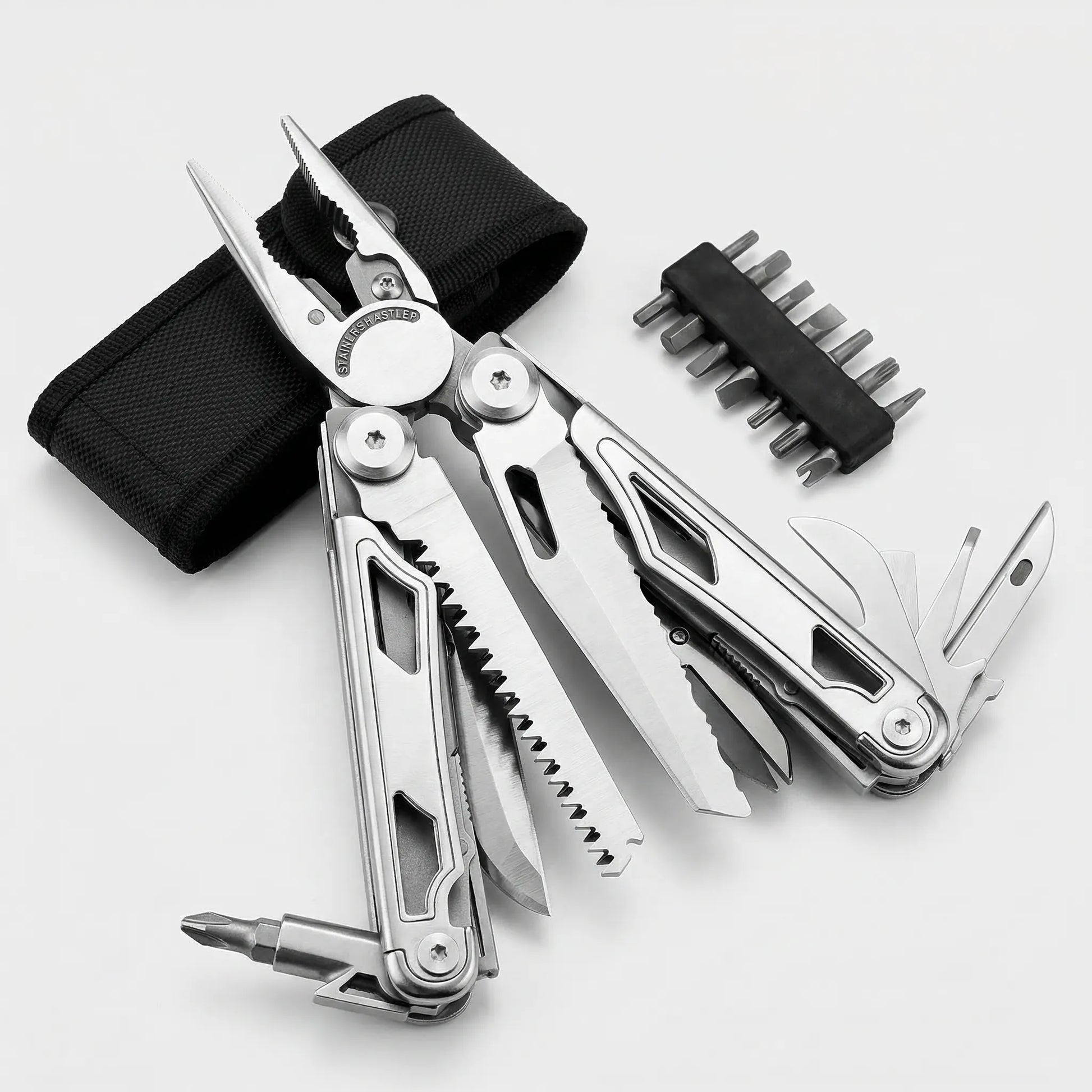 Foldable Multi-Tool With Pliers And Bits -  Clampex