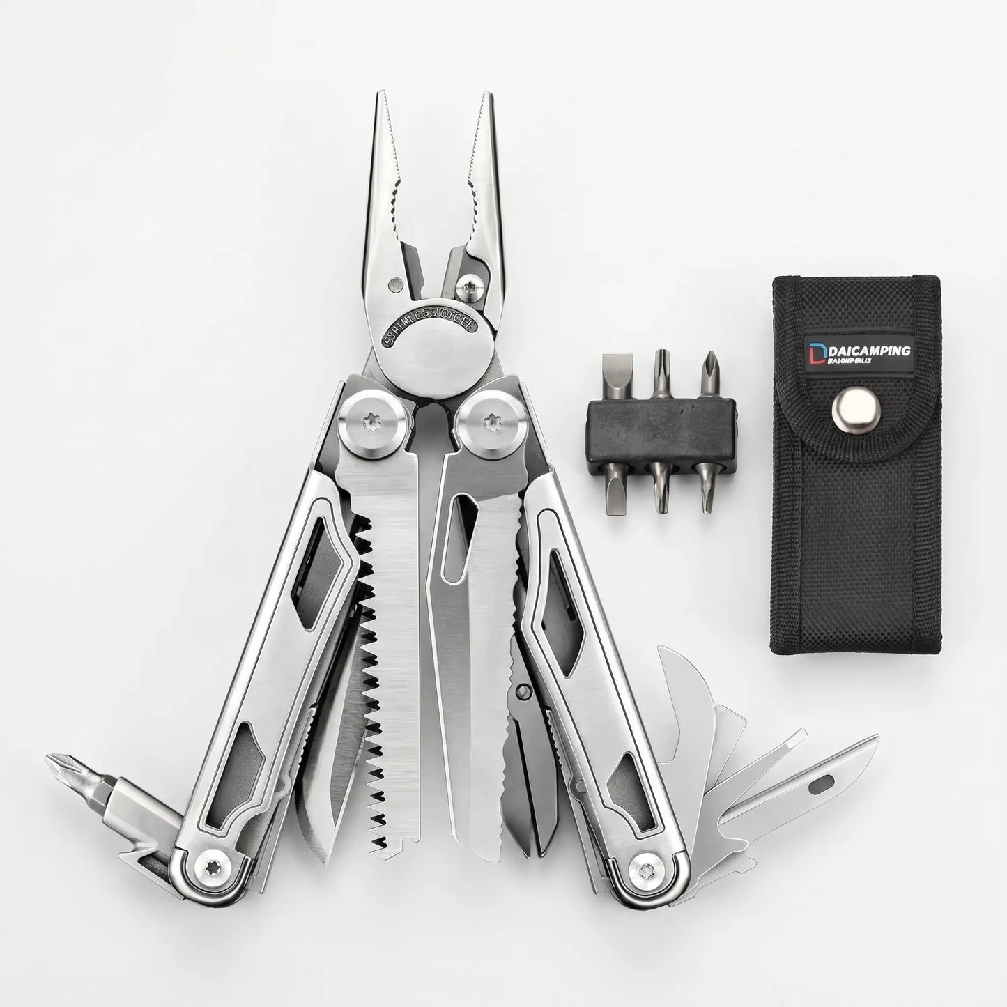 Foldable Multi-Tool With Pliers And Bits -  Clampex