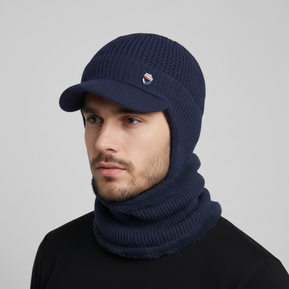 Gestrickte Herrenmütze Mit Schirm - FrostVisor