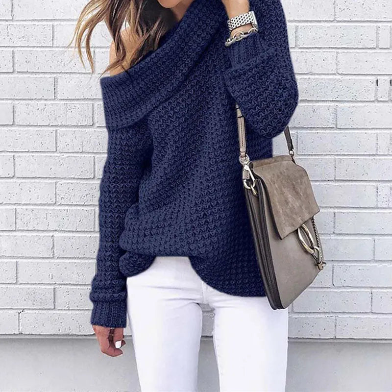 Ladies Off-Shoulder Knitted Sweater – Selina