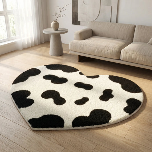 Heart Shaped Living Room Rug - CozyMooHeart