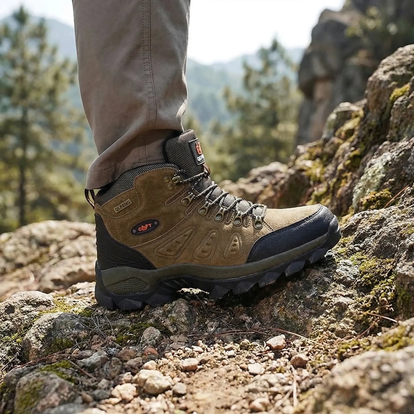 High-Top Lace-Up Outdoor Hiking Boot -  Trailgrip