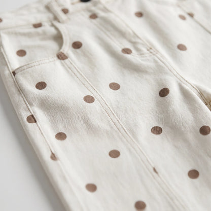 High-Waisted Barrel Polka Dot Pants - Shawna