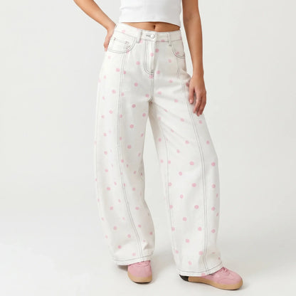 High-Waisted Barrel Trousers -  Sophia