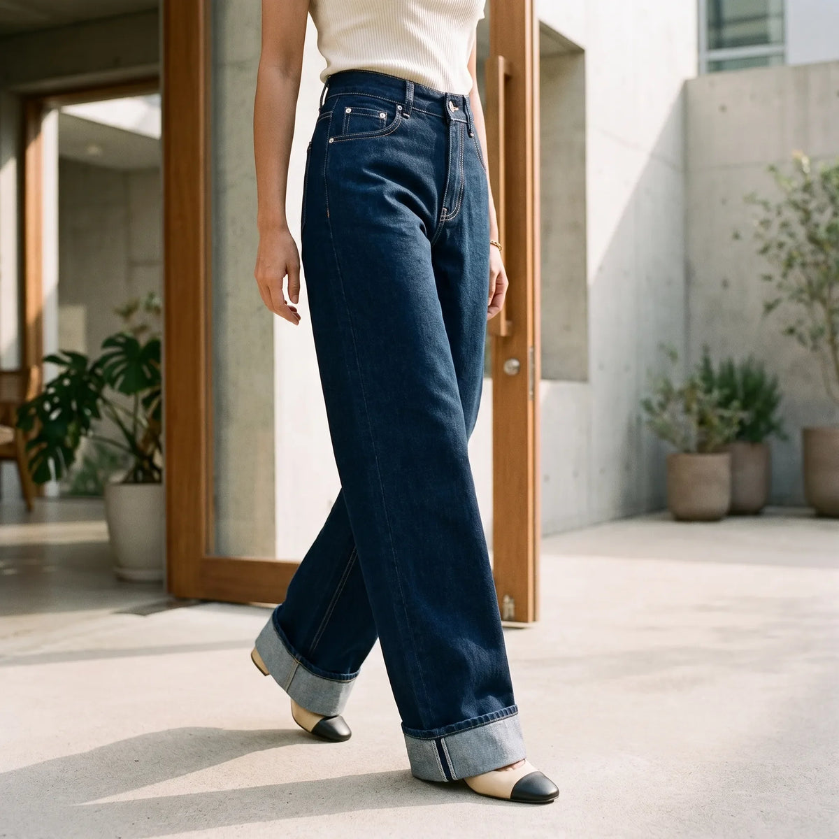 High-Waisted Wide Leg Jeans -  Sophie