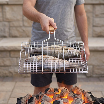 Hinged Outdoor Cooking Basket - Emberflip