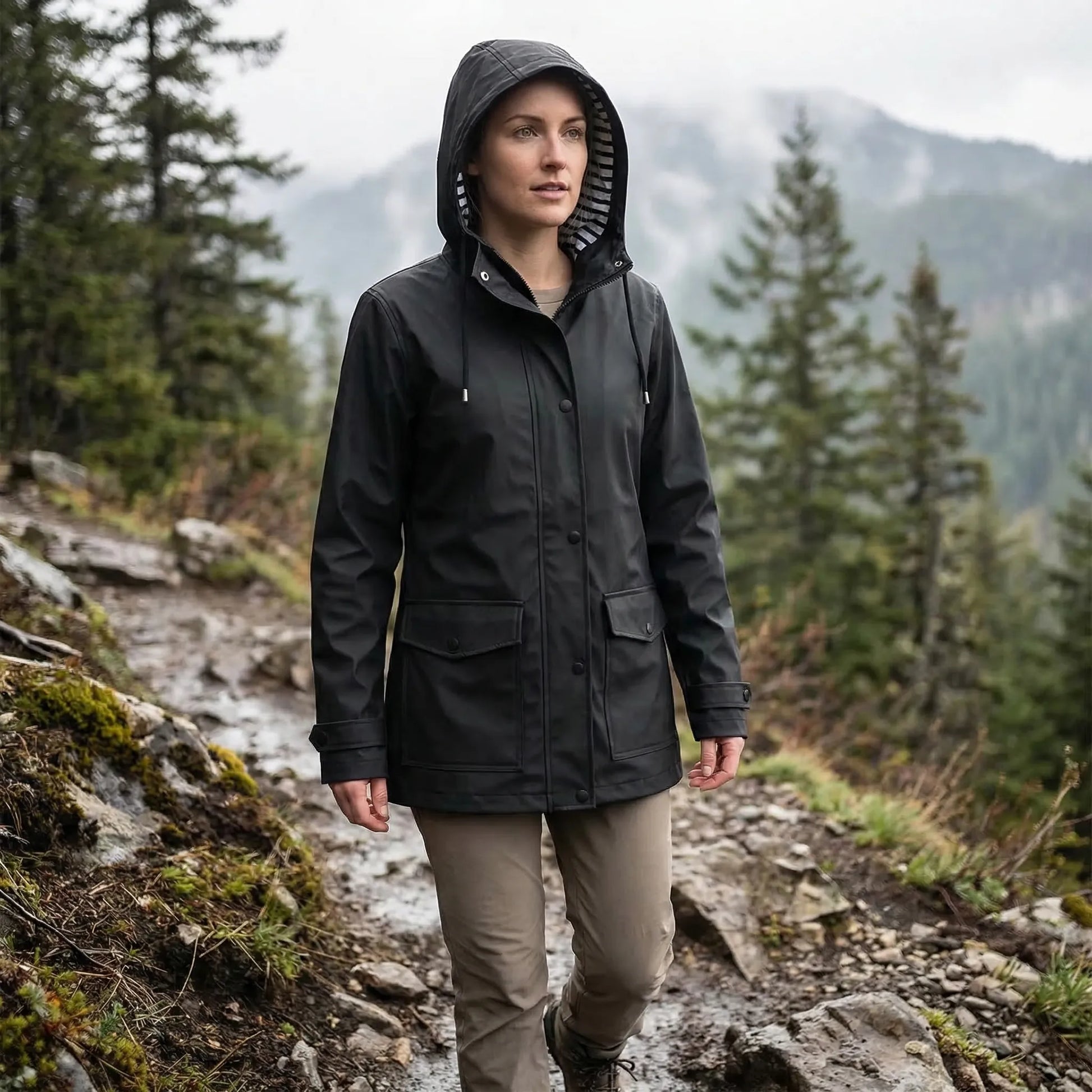 Hooded Waterproof Outdoor Jacket -  Raelwick