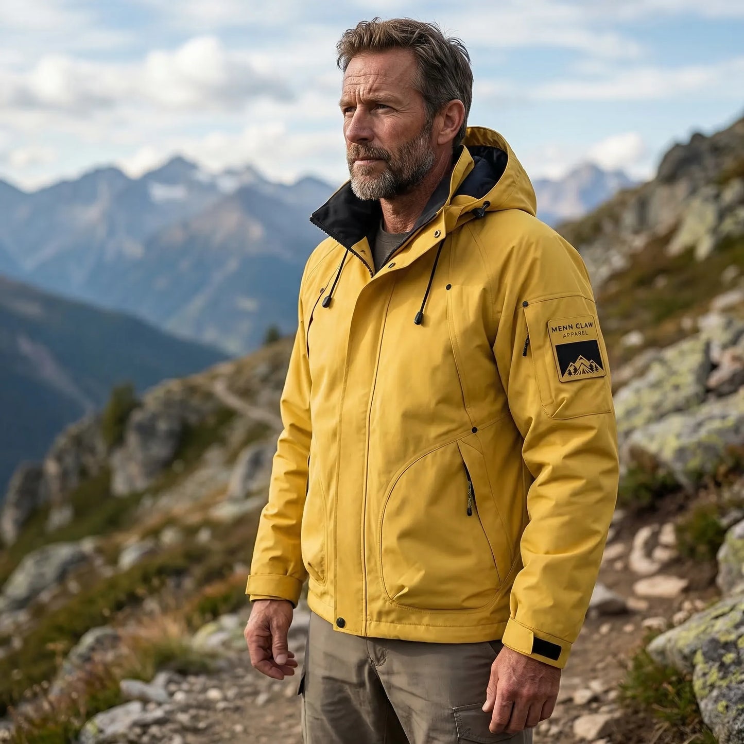 Hooded Zip-Up Softshell Windbreaker -  Ridgorn