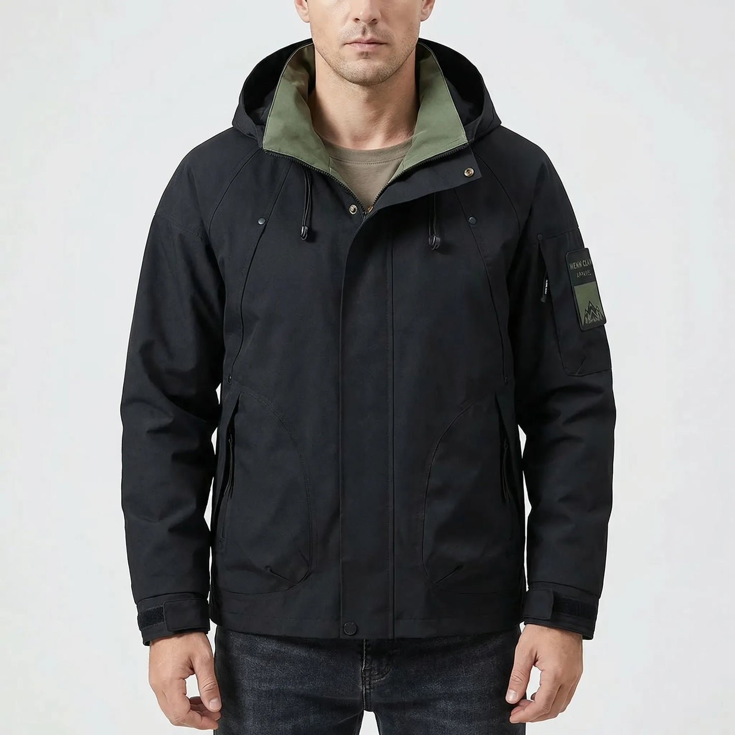 Hooded Zip-Up Softshell Windbreaker -  Ridgorn