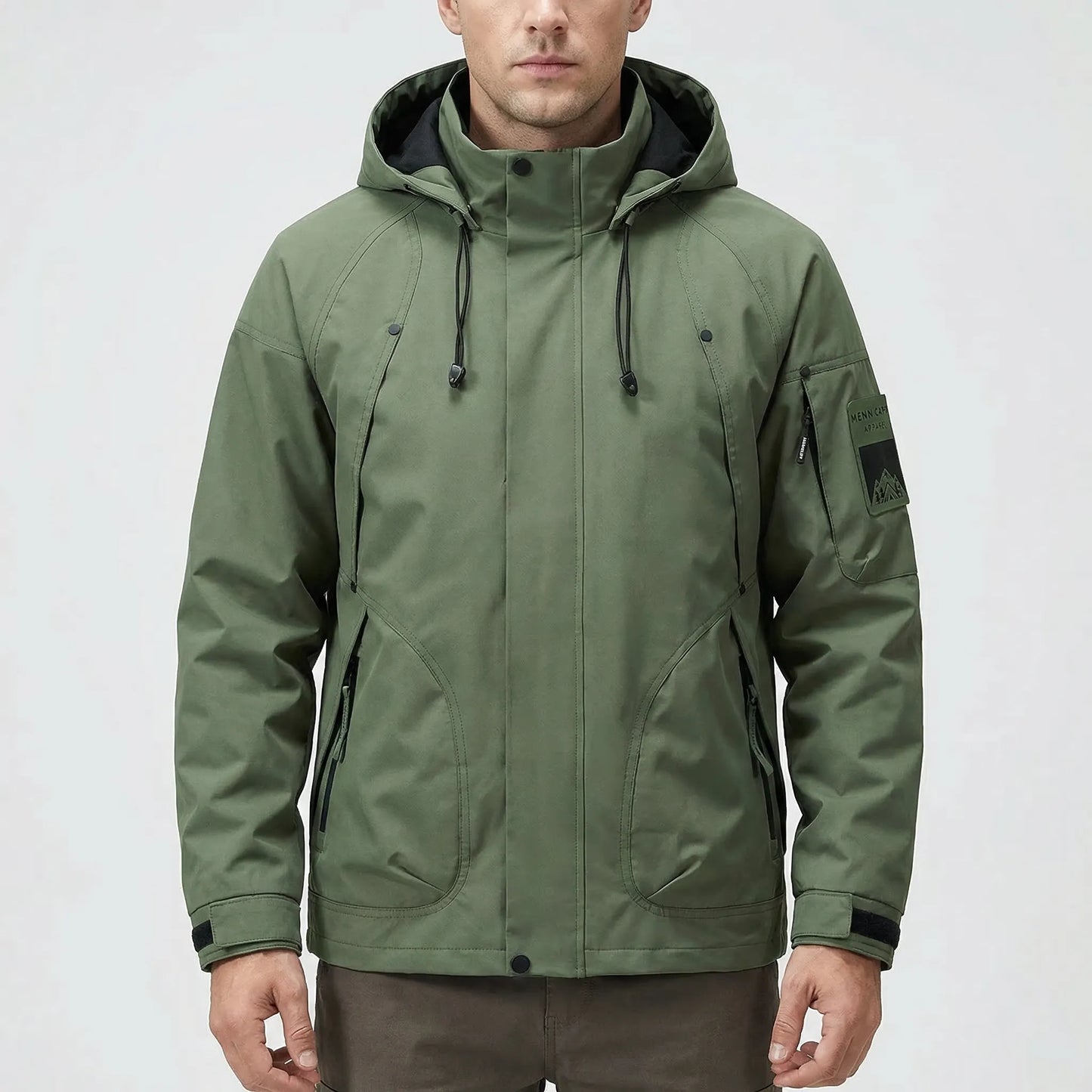 Hooded Zip-Up Softshell Windbreaker -  Ridgorn