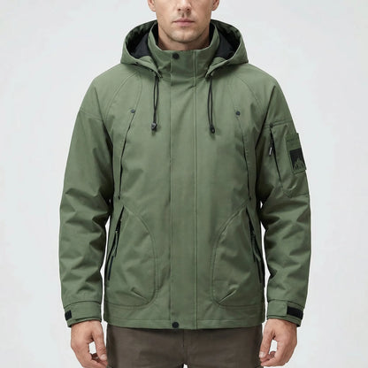 Hooded Zip-Up Softshell Windbreaker -  Ridgorn