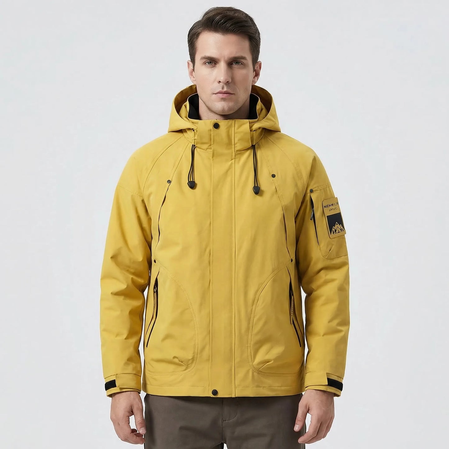 Hooded Zip-Up Softshell Windbreaker -  Ridgorn