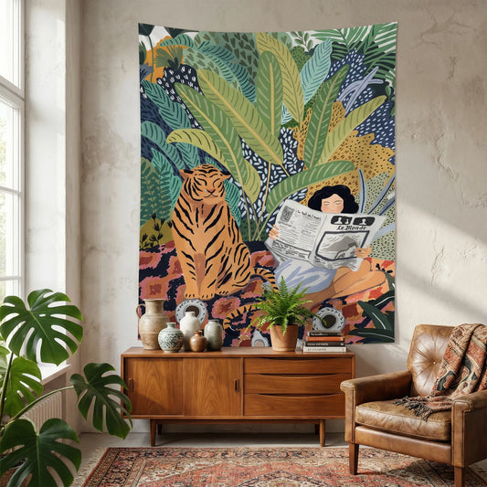 Illustrated Graphic Wall Tapestry - Tigralya