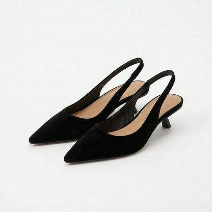 Kitten Heel Slingback Sandals - Carrie