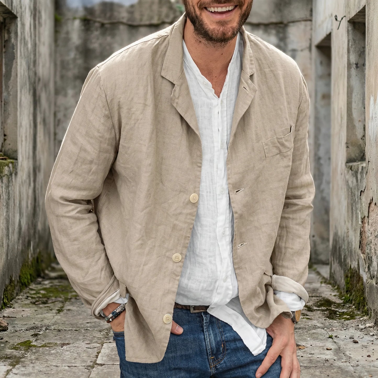 Leichte Jacke Mit Knopfleiste - Henrick