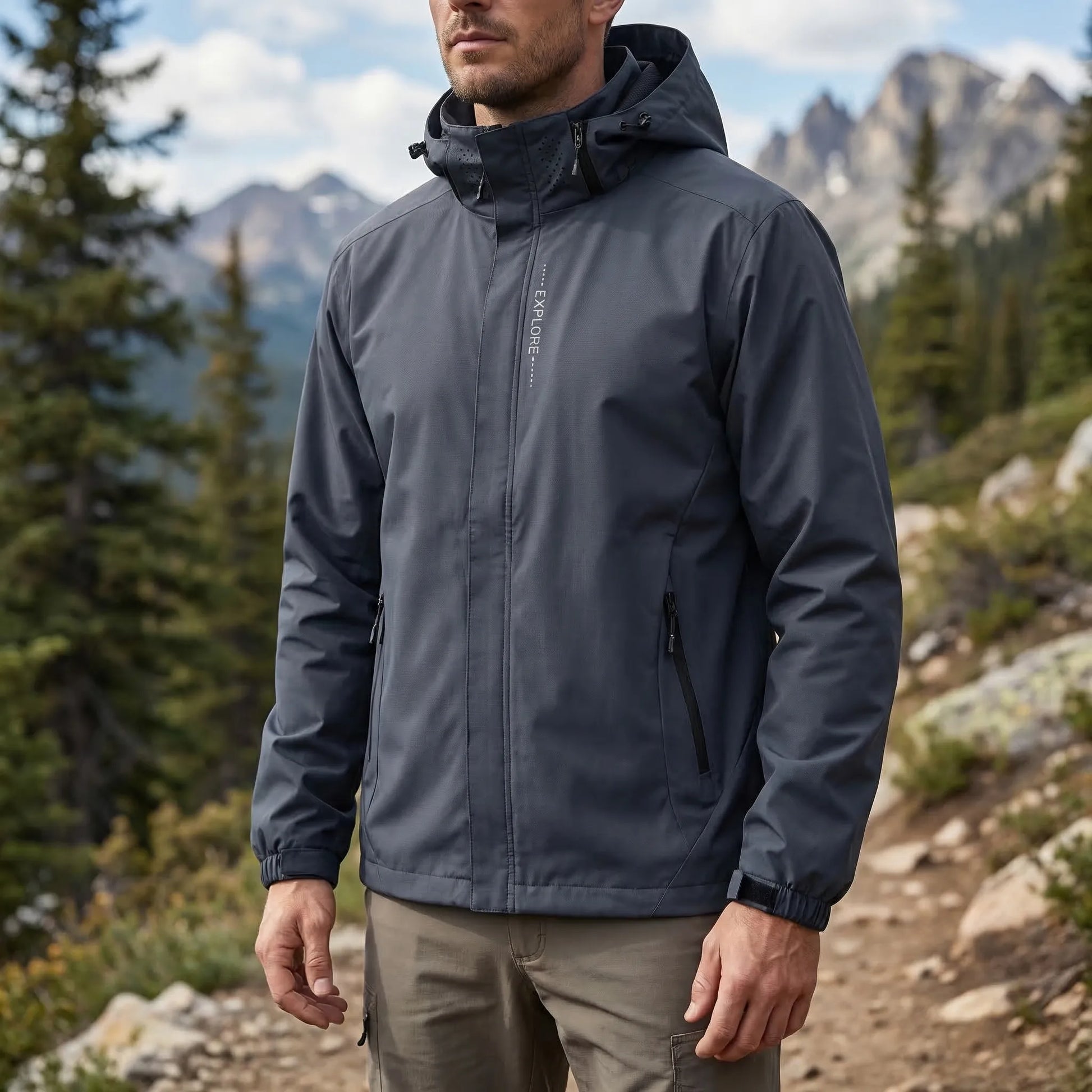 Lightweight Hooded Outdoor Rain Jacket -  Torrex
