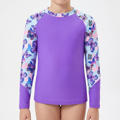 Long-Sleeved Rash Guard For Girls - Velyra