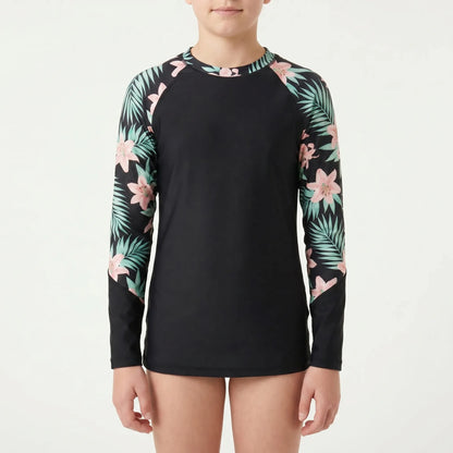 Long-Sleeved Rash Guard For Girls - Velyra