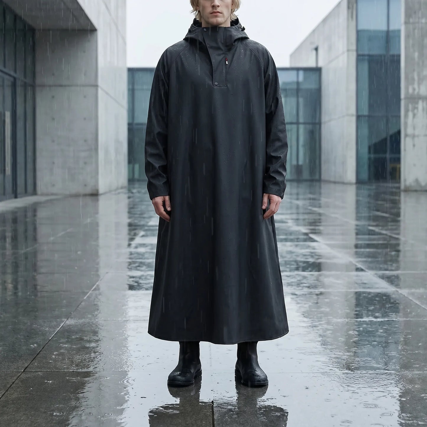 Long Hooded Riding Rain Jacket -  Drizlecape