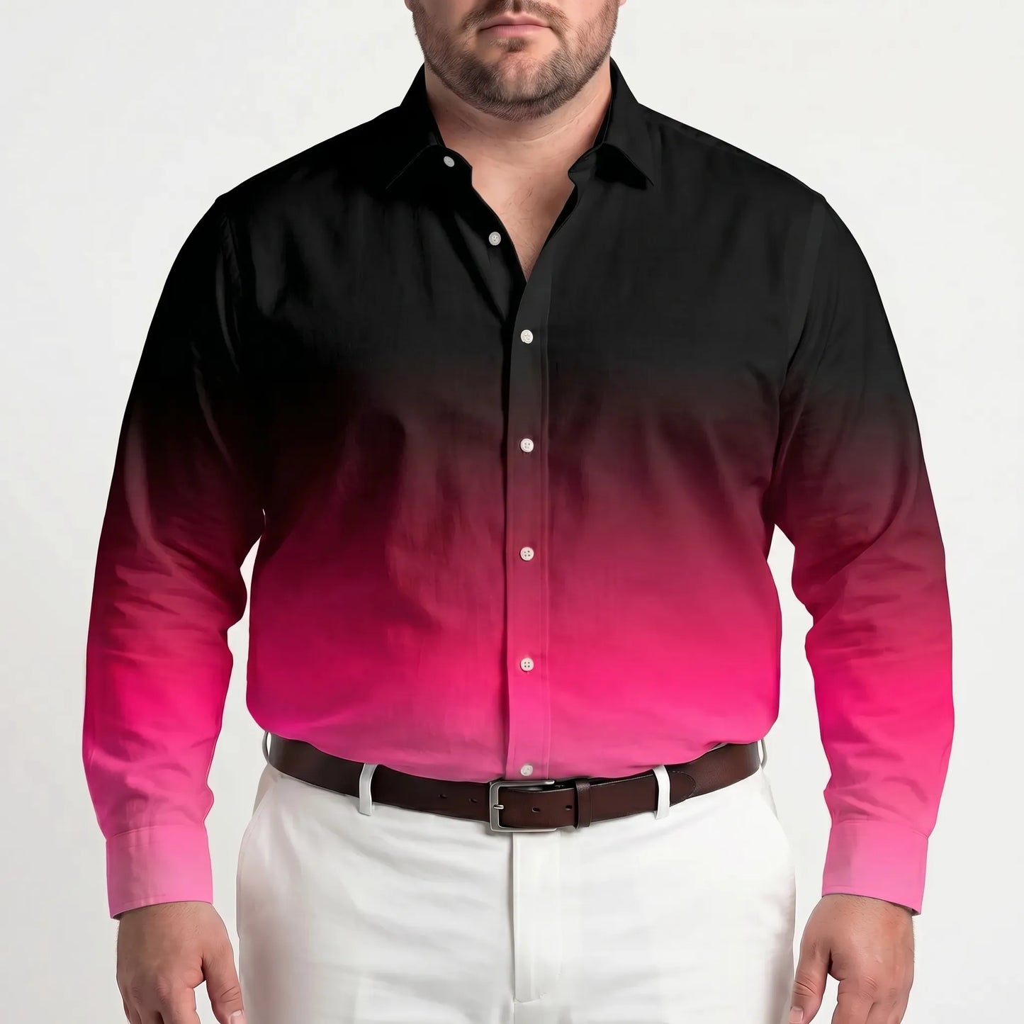 Long Sleeve Gradient Button-Down Shirt - Herbert