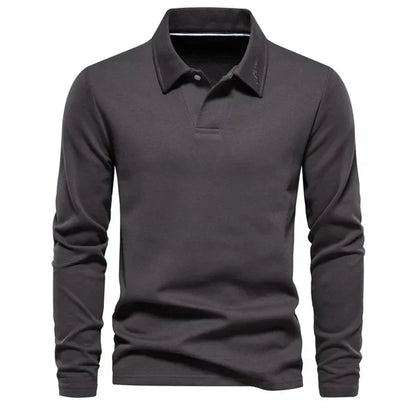 Long Sleeve Turn-Down Collar Polo - Carlton