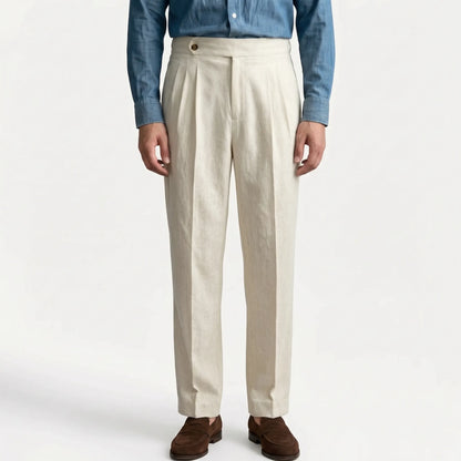 Mens High Waisted Suit Trousers -  Francis