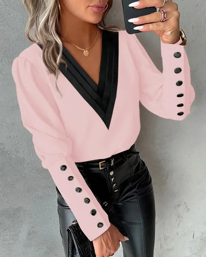 Ladies' Blouse with V-Neck – Isolde