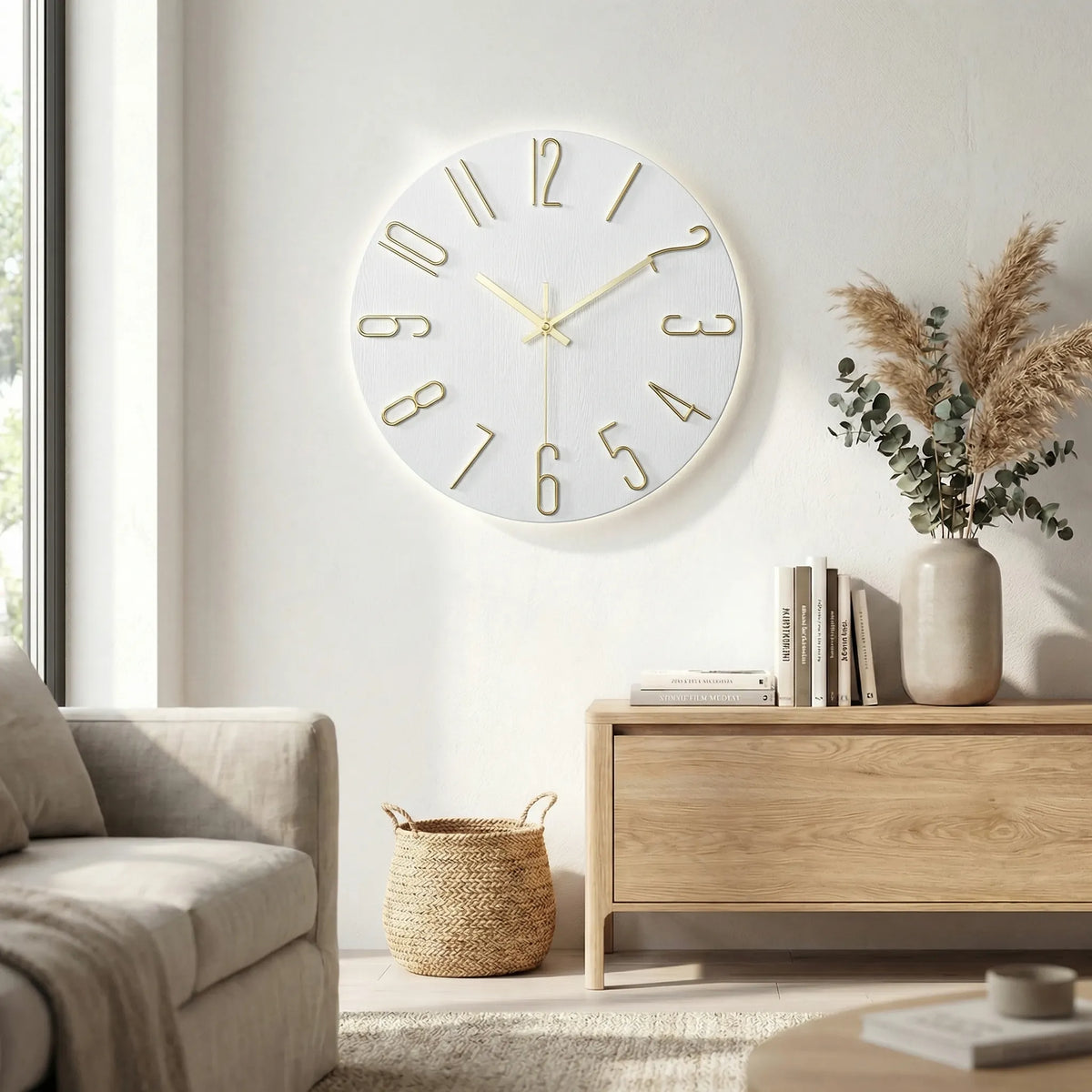 Modern Round Wall Clock - LuminoraClock