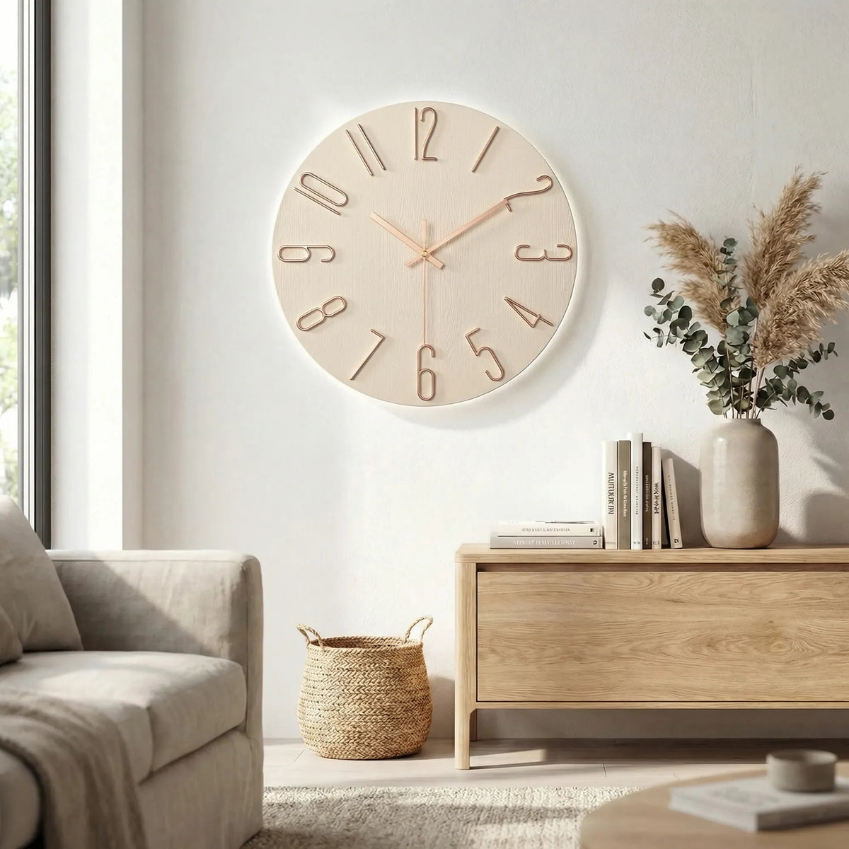 Modern Round Wall Clock - LuminoraClock