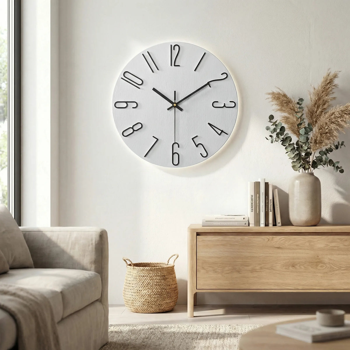 Modern Round Wall Clock - LuminoraClock