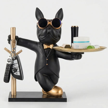 Moderne Bulldogfiguur Met Dienblad - Pawlux