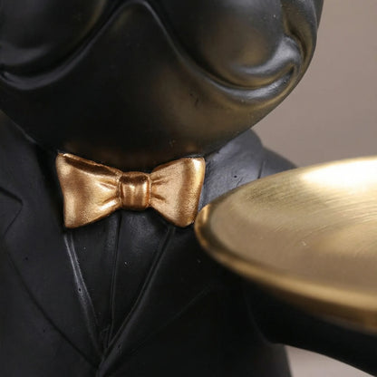Moderne Bulldogfiguur Met Dienblad - Pawlux