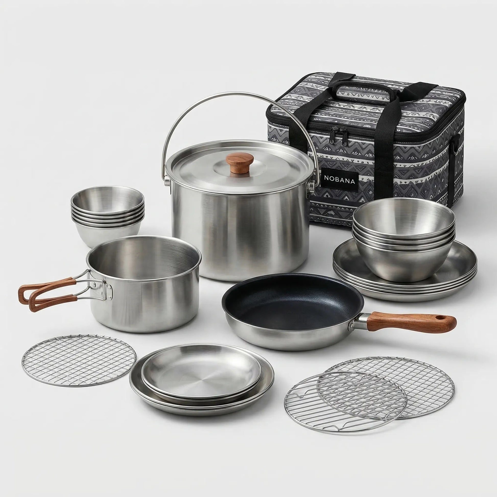 Multi-Piece Outdoor Camping Cookware Set -  Campori
