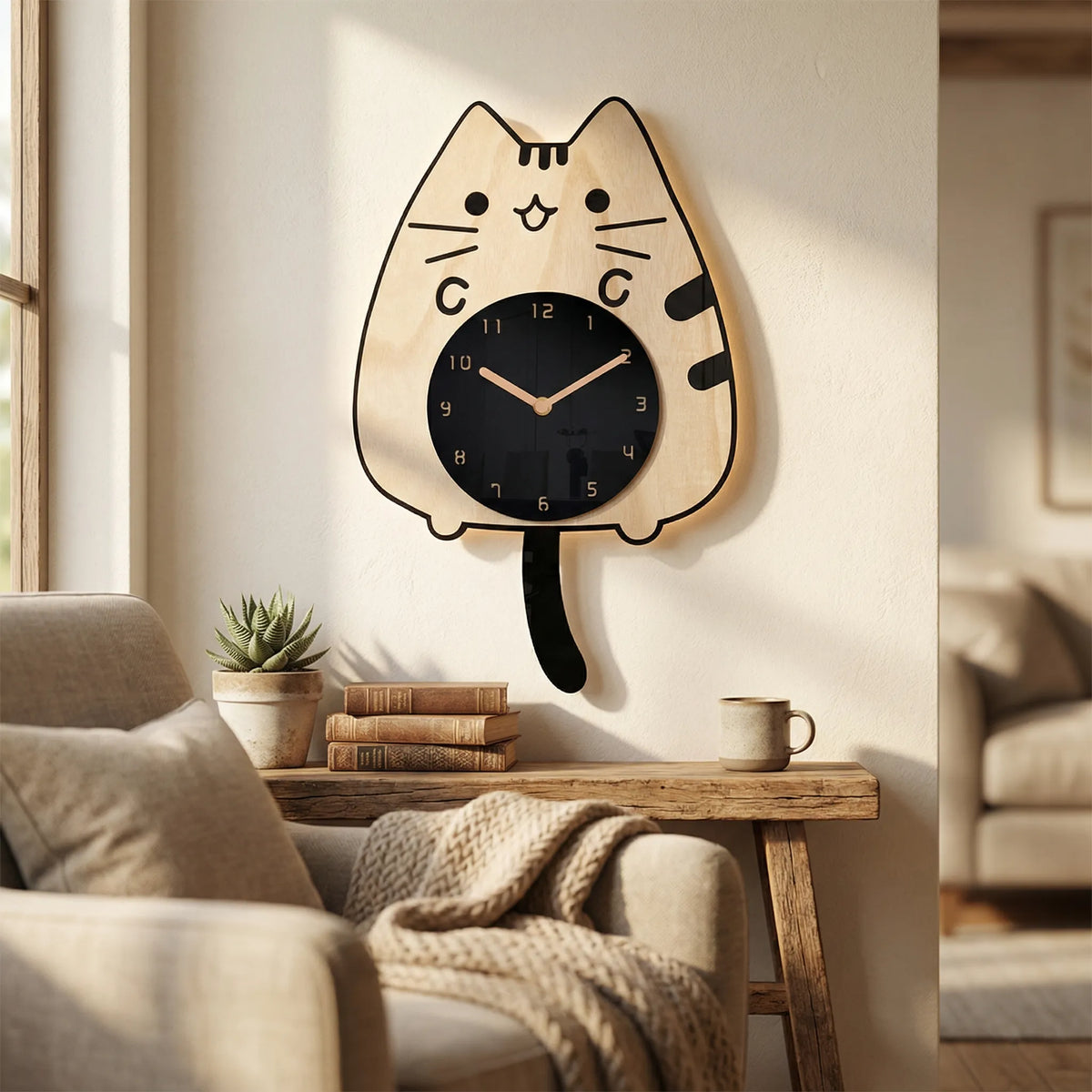 Novelty Cat Wall Clock - Purrwiggle
