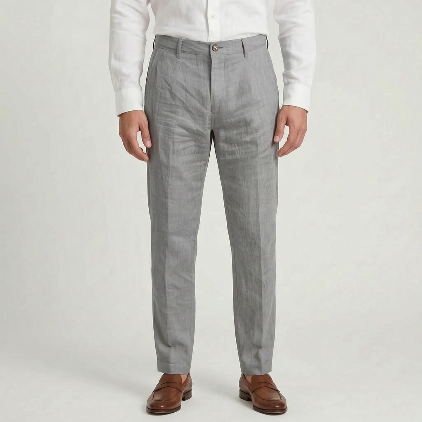 Office Wear Linen Blend Trousers -  Sheldon