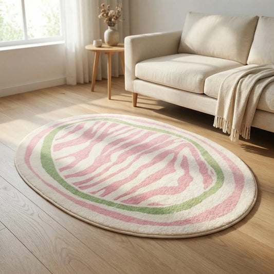 Oval Modern Striped Rug - LuvellaRug