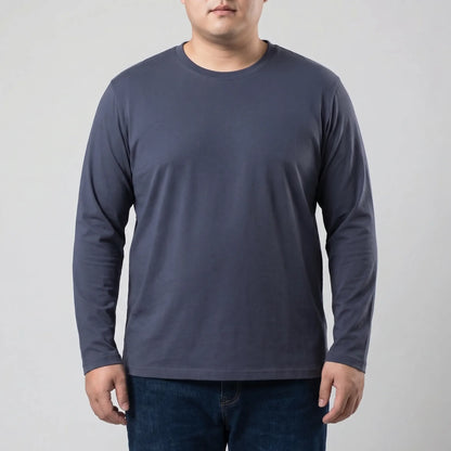 Plain Long Sleeve Crew Neck Tee - Josh